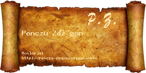 Penczu Zágon névjegykártya